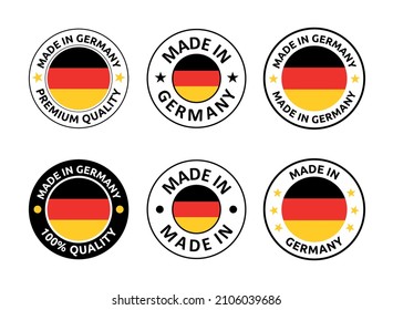 made in Germany labels set, German product emblem