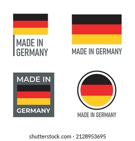 made in Germany labels set, German product emblem