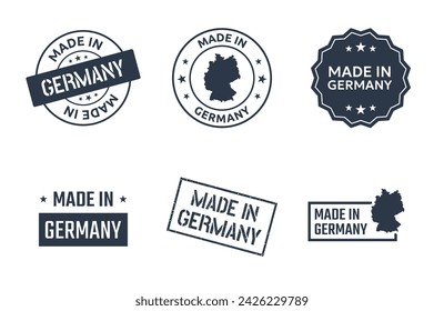 Made in Germany Etiketten gesetzt, deutsche Produktsymbole