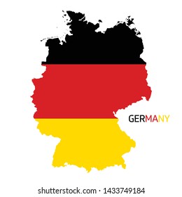 Made in Germany logo. Vector German flag in map quality label icon