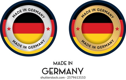 Made in Germany. Premium labels, stickers, pointer, badge and symbol of Germany flag icon. Collection vector illustration