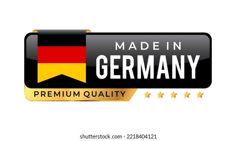 Made in Germany Premium Quality label. For icon, badge, emblem, packaging, banner, and other business product . Vector Illustration