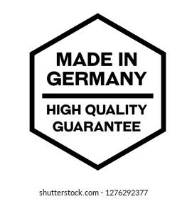 Made in Germany product label isolated on white background.