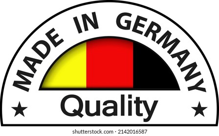 Made in Germany Quality icon, circle button, vector quality certificate illustration.