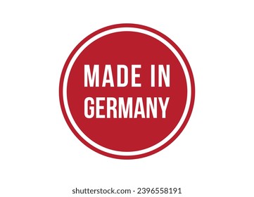 Made in Germany en rojo vectorial ilustración de la pancarta aislada en fondo blanco