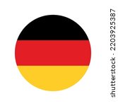made in Germany, round with german national flag colors, circle vector icon