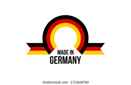 made in germany, rounded rectangles arc vector logo on white background