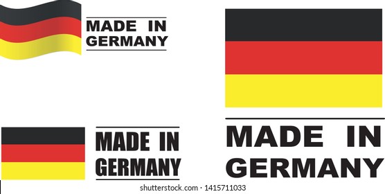 Made in the Germany rubber stamp icon isolated on white background. Manufactured or Produced in Federal Republic of Germany label (Deutschland, FRG). Vector illustration 