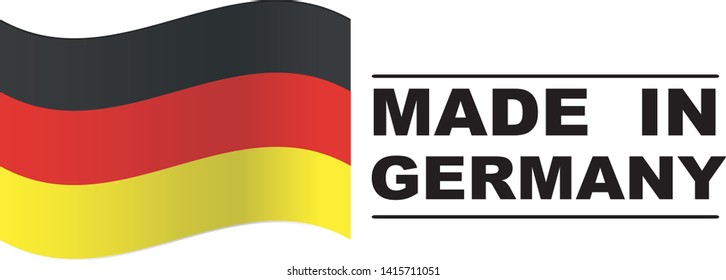 Made in the Germany rubber stamp icon isolated on white background. Manufactured or Produced in Federal Republic of Germany label (Deutschland, FRG). Vector illustration 