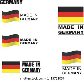 Made in the Germany rubber stamp icon isolated on white background. Manufactured or Produced in Federal Republic of Germany label (Deutschland, FRG). Vector illustration 