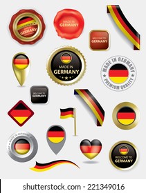 Made in Germany seal collection, German Flag, Berlin (Vector Art)