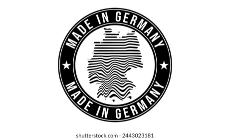 made in Germany stamp, black isolated silhouette