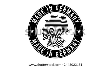 made in Germany stamp, black isolated silhouette