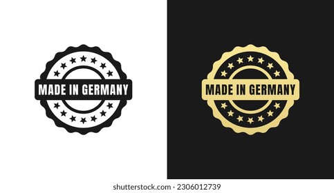 Made in Germany Stamp or Made in Germany Label Vector Isolated in Flat Style. Made in Germany stamp for product packaging design element. Made in Germany label for packaging design element.