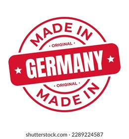 Made In Germany Stamp Logo Icon Symbol Design. Seal National Original Product Badge. Vector Illustration