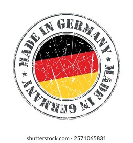 Made in Germany stamp scratched flag badge logo vector illustration