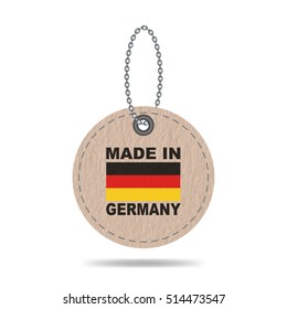 Made in Germany tag, paper label, vector illustration