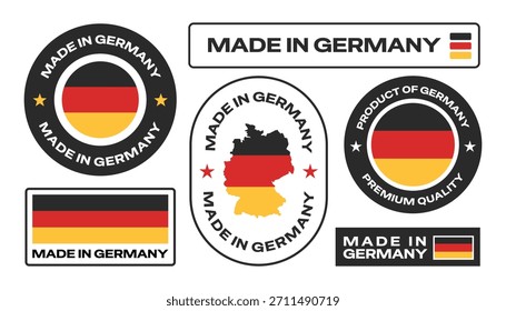 Made in germany text stickers, emblems, badges, and logos collection for product.