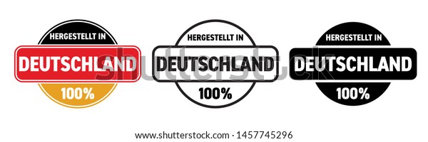 Made Germany Vector Icon Hergestellt Deutschland Stock Vector Royalty Free