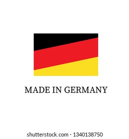 Made in Germany vector illustration.Flag of Germany vector isolated on white.