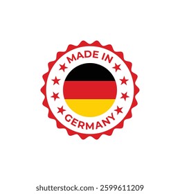 made in germany vector seal design with national flag colors and stars
