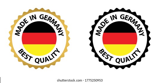made in Germany vector stamp. bagge with Germany  flag