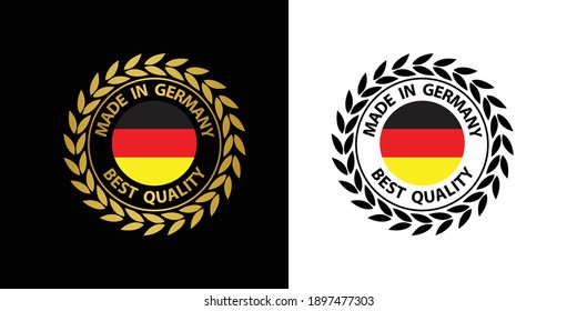 en Alemania, sello vectorial. bolsa con bandera de Alemania
