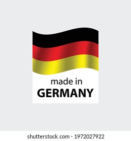 made in Germany vector stamp. bagge with Germany  flag