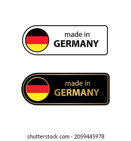 made in Germany vector stamp. bagge with Germany  flag