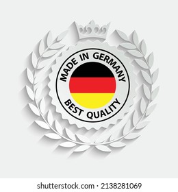 made in Germany vector stamp. bagge with Germany  flag