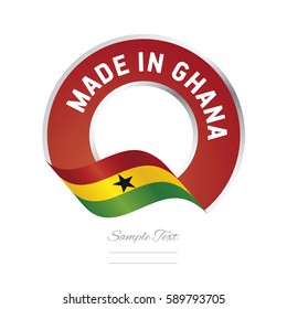 Made in Ghana flag red color label logo icon