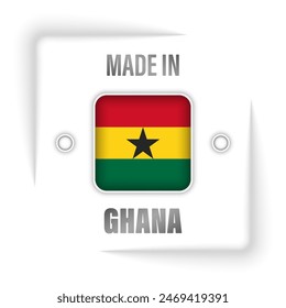 Hecho en Ghana gráfico y etiqueta. Elemento de impacto para el uso que quieres hacer de él.