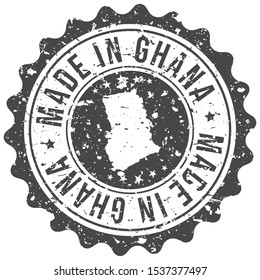Made In Ghana. Map Travel Stamp. Icon Country Design. National Export Seal.