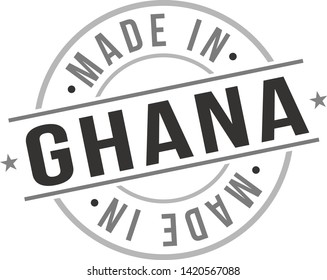 Made in Ghana Quality Original Stamp Design Vector Art Tourism Souvenir Round Seal Badge National Product.