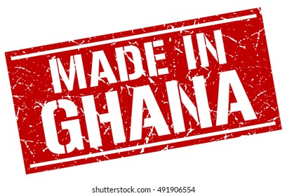 made in Ghana stamp. Ghana grunge vintage isolated square stamp. made in Ghana