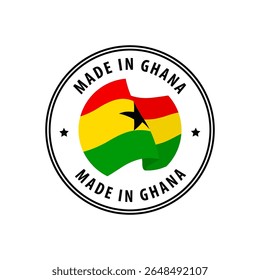 Made in Ghana stamp, sticker. Vector illustration.