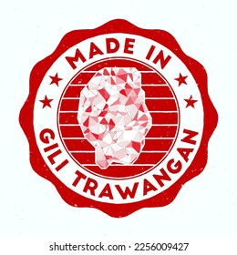 Made In Gili Trawangan. Island round stamp. Seal of Gili Trawangan with border shape. Vintage badge with circular text and stars. Vector illustration. - Shutterstock ID 2256009427
