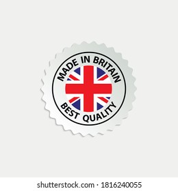 made in Great Britain vector stamp. bagge with Great Britain flag