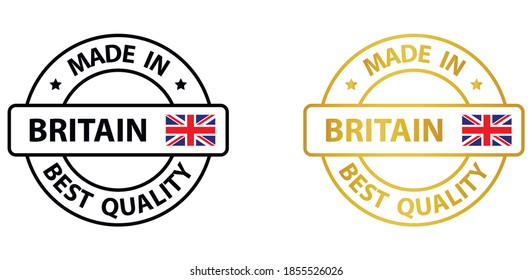 hergestellt in Großbritannien Vektorstempel. Gepäckstück unter der Flagge Großbritanniens