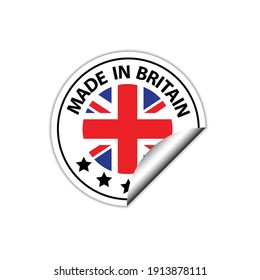 made in Great Britain vector stamp. bagge with Great Britain flag svg