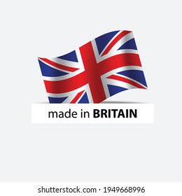 made in Great Britain vector stamp. bagge with Great Britain flag