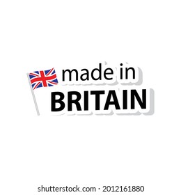 made in Great Britain vector stamp. bagge with Great Britain flag