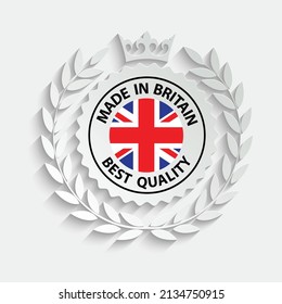 made in Great Britain vector stamp. bagge with Great Britain flag