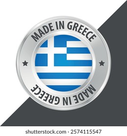 Made in Greece badge logo flag sticker 3d vector illustration isolated on white