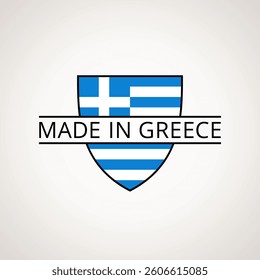 Made in Greece - coat of arms with Greek flag
