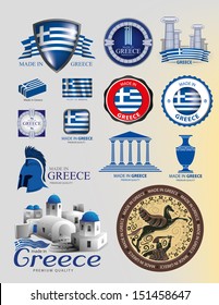 Made in Greece, Greek Flag, Seals, Icons, Elements (All Vector)