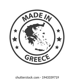 Made in Greece icon. Stamp sticker. Vector illustration