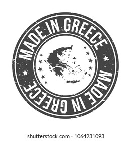 Made in Greece Map. Quality Original Stamp. Design Vector Art Seal badge Illustration.