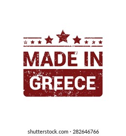 Made in Greece - Red grunge rubber stamp design isolated on white background. vector illustration vintage texture. Vector illustration