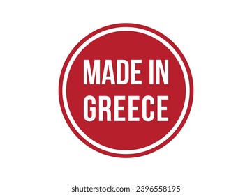 Made in Greece (Hecho en Grecia): ilustración de la pancarta roja vectorial aislada en fondo blanco